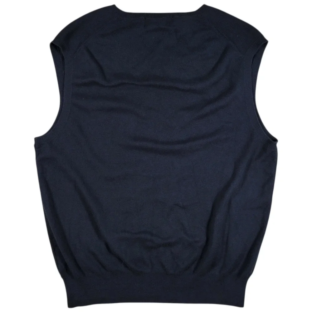 Polo Ralph Lauren Sweater Vest Mens M Black Pima Cotton V-Neck Preppy Classic